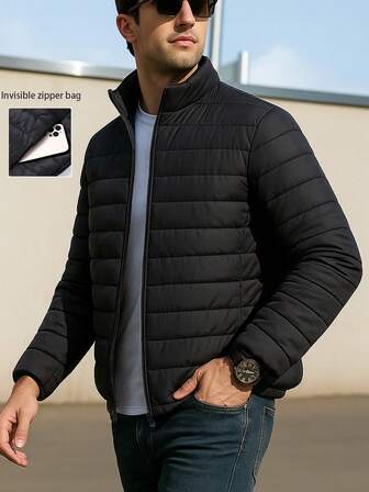 Chaqueta gruesa casual y deportiva para hombre, minimalista y de moda, para otoño/invierno