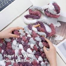 Chunky Yarn Hand Knitting - #10 Chunky Chenille Blanket Yarn, Jumbo Big Thick Chunky Yarns Crocheting, Tie Dye Bulky Knit Yarns, 8 Skein 25 Yds 8 Oz Each Skein SageKhaki - 8 件裝 + 紫色 & 淡紫色 & 灰色 & 白色 - 查看 5