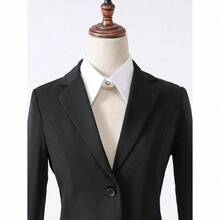 1pc Ladies' Fashionable White Decorative Chiffon Detachable False Collar Shirt Collar Necklace - 白色 - 查看 6