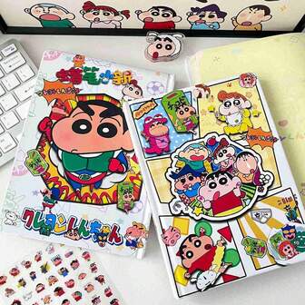 1 st anteckningsbok, söt A5-låda, vackra innersidor med målningar i fullfärg, manual för studentanteckningsbok, barnpresent, julklappar, jul, juldekorationer, stokastisk stil