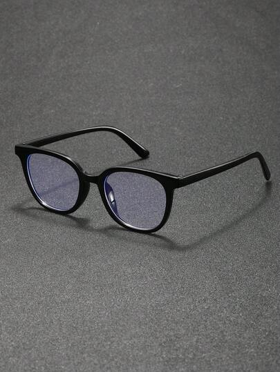 نظارة بإطار بلاستيكي مربع ذات تصميم هندسي أساسي بطراز بسيط وعصري، نظارة شمسية واضحة للاستخدام اليومي، المكتب، العودة إلى المدرسة، عطلة نهاية الأسبوع، المهرجانات، والأزياء الشارعية