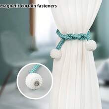 A Pair Of Curtain Ties, Binding Ropes, Curtain Buckles, Binding Decorations, Bed Curtains, Storage Ropes, Magnetic Pearls, No Need For Drilling, Binding - Multicolor - View 6