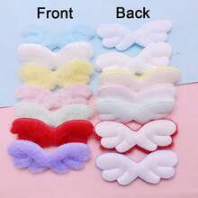 18pcs Mini Angel Wings Patches For DIY Sewing Projects, Soft And Colorful Decorations, Fluffy DIY White Angel Charms For Christmas, Halloween, Thanksgiving, Valentine's Day Decorations, Crafting Supplies, Doll Making Supplies - Multicolor - View 5