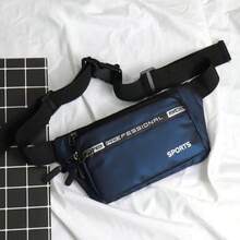 Waterproof Nylon Unisex Sports Crossbody Waist Bag - 藍色 - 查看 4