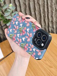 Charmante Handyhülle mit Tulpenschleife und Herzmotiv, romantische ästhetische Blumenhülle, süßes Schutzaccessoire für Frauen, stoßfest, schmale Passform, kompatibel mit iphone16 pro max/16pro/16plus/16/15promax/15pro/15plus/15/14promax/14pro/14plus/14/13promax/13pro/13/12promax/12pro/12/11promax/11pro/11/X/XS/XSmax