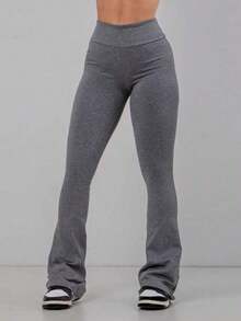 Flare Strap Ballerina Style, Thick Fabric, High Waist, In Premium Polyester Spandex, Comfortable With Wolfox. - 灰色 - 查看 5