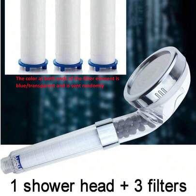 1 Bộ vòi sen cầm tay có bộ lọc nước cứng - Loại bỏ clo và các chất độc hại cho trải nghiệm tắm tốt hơn và chăm sóc da nhẹ nhàng, Vòi phun nước áp suất cao có vòi lọc, Phụ kiện vòi sen phòng tắm