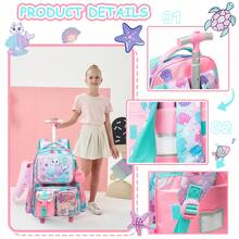 Cute Rolling Backpack For Girls Kids Backpack With Wheels Roller Backpack With Wheels Set For Elementary Students Carry On Luggage Bookbag With Roller