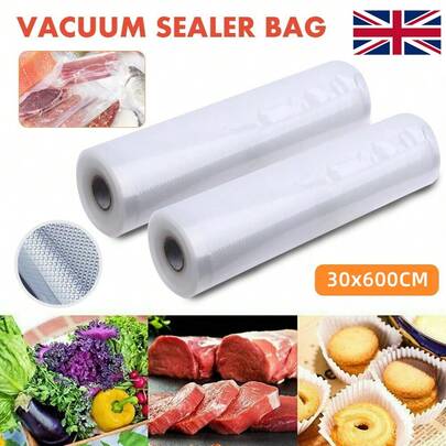 Lislark 30cm X 6m / Roll Vacuum Food Sealer Bags Vacuum Sealer Dry Wet Pack Bags, 2 Rolls