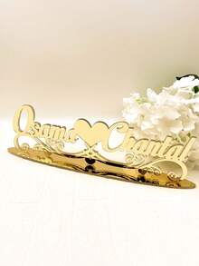 定制姓名亚克力标志、镜面标志、婚礼餐桌装饰、订婚标志、铭牌、个性化婚礼标志、亚克力字母、姓氏标志、圣诞装饰 - 多色2 - 查看 13