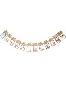 1set-1st Birthday Baby Photo Banner For Newborn To 12 Months, Monthly Milestone Photograph Bunting Garland, First Birthday Celebration Decoration,Boy Girl Photo Frame,Baby Shower