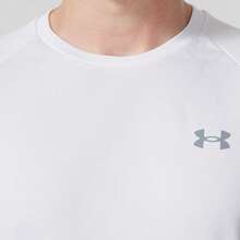 [Elite Training] Under Armour Men's Fitness T-Shirt, White Loose Workout Top, Quick-Dry Breathable Training Clothes, Casual Daily Jogging Base Layer - White - View 4