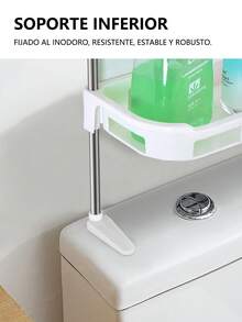 Estante de almacenamiento de baño de pared hueco negro simple, hierro moderno para el hogar (51cm Alto) - Blanco - Ver 7