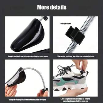 可调节黑色鞋坡跟 - 男女通用，符合人体工程学设计，配有耐用塑料架，适用于运动鞋、休闲鞋和高跟鞋 - 节省空间的家居收纳，非常适合母亲节和父亲节的礼物，鞋子保养配件