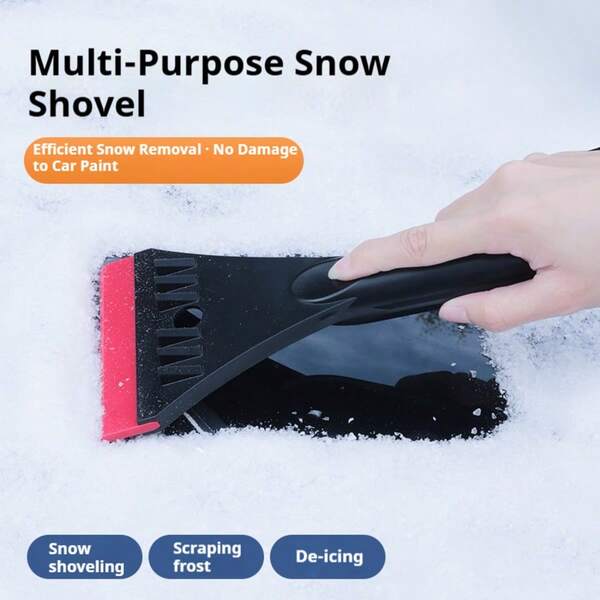 Automotive Snow Shovel, Multi-Functional Rubber Snow Brush Ice Scraper For Car, Fridge, Deicing Tool