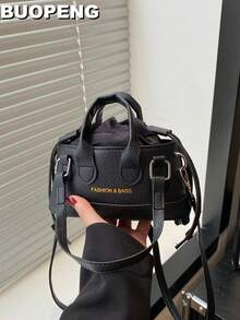 Mini Crocodile Embossed Handbag Shoulder Bag For Lipstick & Cosmetic - Black - View 2