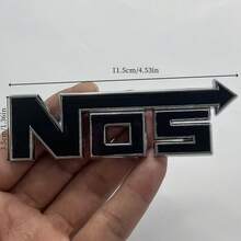 1pc Fashionable Metal NOS Car Logo - Universal, Suitable For Body, Trunk And Side Panels, High Adhesive Waterproof Design, Car Modification Culture Logo, Stylish Appearance Upgrade Accessory - Multicolor - View 3