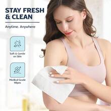 AFRT 60 XL Shower Wipes Body Wipes For Adults Bathing No Rinse 6 Packs Of 10 Extra Moist Bath With Aloe And Vitamin E For Camping Travel Gym And Bedridden Care - 6包60片濕紙巾 - 查看 5