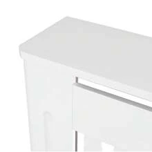 EFAN Radiator Cover White, Large Radiator Shelf Tall Radiator Cover Vertical Slatted Grill Cabinet Shelf Modern Radiator Covers MDF Wood Cabinet Shelf Heating Covers For Living Room Hallway (Small, White) - Small (H 82 X W 78 X D 19 Cm) - View 8