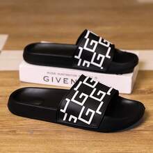 2025 Nowe, codzienne, antypoślizgowe, wsuwane buty do noszenia w pomieszczeniach, z miękką podeszwą, dla mężczyzn, w stylu letter, na każdą porę roku