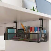 Under Desk Cable Management Tray Wire Management No Drill Cables Tray With Clamp - Black - View 6