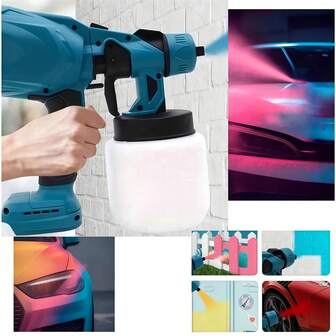 无绳电动喷漆枪，可充电喷漆工具，适用于家居装饰、植物喷漆、洗车、汽车喷漆等。