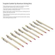 10 Uds.Herramienta de Marcado Scriber, Bolígrafos de Grabado de Aluminio con Hoja de Carburo de Tungsteno y Moleteado, para Marcar Cerámica Vidrio Metal (Oro) - aire - Ver 4