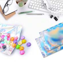 50 Pack Holographic Bags, 3'' X 4'' Packaging Bags For Small Business, Resealable Smell Proof Mylar Bag, Rainbow Color Small Baggie Holographic Zipper Bag For Food, Candy, Cosmetics, Jewelry{Inchcolor_nameinch:Inch3x4InchHolographicinch,Inchsize_nameinch:Inch1Count(Packof50)Inch} - 3x4吋全息 - 查看 6
