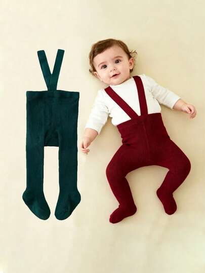1pc Baby Suspender Tights, Boys/Girls Thermal Leggings, Children Christmas Pantyhose, Autumn/Winter