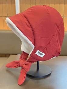 1pc Velvet Trapper Hat, Warm Winter Hat Made Of Blend, Water-Resistant Hunting Cap With Ear Flaps, Windproof And Cold-Proof Men Women Clothing Winter - Red - View 2