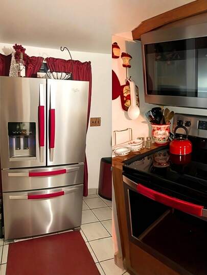 2/4 Piezas Cubiertas universales para manijas de electrodomésticos - Mangas de silicona resistentes al calor y anti-colisión & Protector de tela resistente a las manchas ThermaShield para protección y agarre en frío/calor para la familiar. Adecuado para refrigerador, microondas, lavavajillas y horno. Evita manchas, huellas dactilares, goteos y manchas de alimentos en las manijas de los electrodomésticos de cocina. Aislamiento, Día de San Valentín, Cachorro, Carnaval