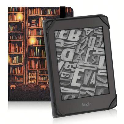 Creative Painting Design 6 Inch Universal Cover For All-New Kindle 2022/Kindle 2019/Kindle Paperwhite/Kindle Voyage/Kindle (8th Gen, 2016)/Kindle 4/5/Kindle Touch Protective Pouch PU Leather Cover Bag Case Cover (Not Fit 6.8 Inch), 6 Inch Ebook Case (Without Automatic Wake-Up/Sleep Function)