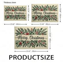 1PC Merry Christmas Doormat With Festive Greenery Design Holiday Indoor Outdoor Entrance Rug Non Slip Floor Mat For Home Decorations Christmas Party Decoration