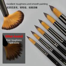 Conjunto de pincéis redondos profissionais Xin Bowen para pintura em aquarela, acrílico, guache, tinta e têmpera, ideal para artistas e amadores. - Tamanho Único - Ver 3