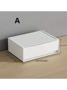 可堆叠白色收纳抽屉桌面收纳盒适用于办公室学校杂物文具收纳盒家庭办公桌用品礼品女士女孩