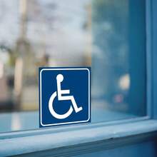 2/4/6/8 Pcs Wheelchair Accessible Stickers - Premium Laminated Vinyl Disability Access Symbol, Durable Disability Parking Decals, Suitable For Commercial Spaces, Offices, Restaurants, Buildings And Public Places - Multicolor - View 8