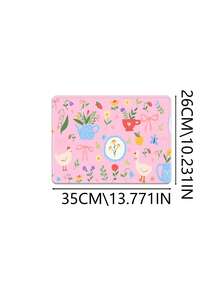 粉色蝴蝶结鼠标垫，可爱风格，学术时尚电脑桌垫，适用于笔记本电脑，防滑橡胶底座，办公配件，装饰性缝边桌垫 - 彩色 - 查看 18