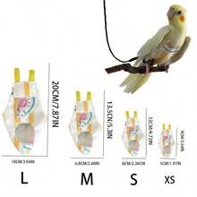 1 pieza Pañal para pájaro de ajuste delgado y uso cómodo con arnés y correa (estampado aleatorio) - Pañales para pájaros de corte ajustado XS - Ver 2