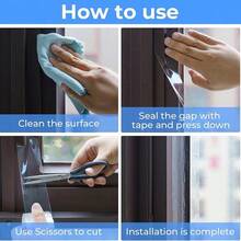 Clear Window Sealing Tape, 2 In X 16.4 Ft, Suitable For Sealing Crevices Between Doors, Windows, And Shower Glass. Winter Window Sealing To Block Cold Drafts. Residue-Free, Removable Adhesive - Nhiều màu - Xem 4