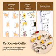 一套/9件 小猫造型饼干模具，糕点切割器，饼干模具，烘焙工具，厨房配件，卡通动物造型 - 彩色 - 查看 6