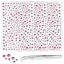 975Pcs Face & Eye Gems -Self Adhesive Rhinestones, 3/4/5/6 Mm DIY Face & Body Gems, Craft Pearls (White+Pink){Inchcolor_nameinch:InchGem_white+Pinkinch} - 寶石白色+粉紅色 - 查看 2