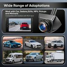 HD 1080P Reverse Camera: 360°+45° Adjustable Rear View With 170° Wide Angle Reversing/Front Cameras-IP69 Waterproof Parking-Universal For Car/Truck/SUV/Van - Black - View 8