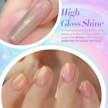 BORN PRETTY Glitter Gel Nail Polish Shimmer Pearl Glitter Pearlized Shell Mermaid Effect Gel Polish Spring Summer Glow In The Dark Nail Gel Pearlescent Glitter Nail Art DIY Salon And Home{Inchcolor_nameinch:InchMicaLuminousGlitterinch} - 雲母夜光閃粉 - 查看 6