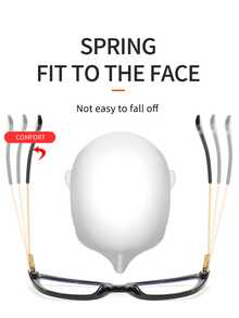 1pc Women's TR90 Metal Frame Black & Color Block Glasses, Retro Cat Eye Street Style Casual Glasses, Autumn/Winter Essential - Multicolor - View 4