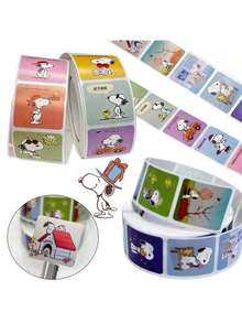 1 Set/500pcs Snoopy Cartoon Stickers - DIY Stickers, Suitable For Phone Cases/Laptops/Skateboards/Scrapbooks, Gift Bags, And Kindergarten Rewards