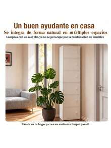 Descuento Limitado! Cómoda Organizador de Hogar - 6 Cajones y Gran Capacidad, Minimalista 152x40x24cm - Blanco - Ver 2