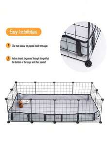 1pc Nylon Guinea Pig Cage Mat - Washable, Non-Slip, Dust-Proof Small Animal Bedding - Easy To Clean Pet Habitat Accessory, Suitable For Rabbits, Cats And Small Pets - Multicolor - View 13