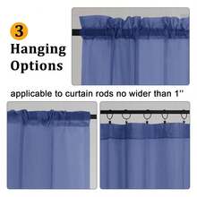 Royal Blue Sheer Curtains 96 Inches Long 2 Panels, Elegant Window Treatments Voile Curtains For Living Room, Light Filtering Rod Pocket Sheer Drapes, Each 42" Wx96 - 多色144 - 查看 3