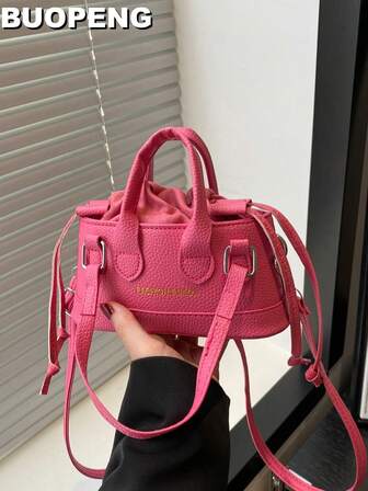 Mini Alligator Pattern Handbag Shoulder Crossbody Makeup Cosmetic Bucket Bag