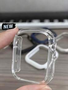 1Pc Transparent Hollow Case, PC Hard Shell Hollow Watch Case Suitable For 38/40/41/42/44/45/49mm Ultra/SE/8/7/6/5/4/3/2/1 - شفاف - مشاهدة 2